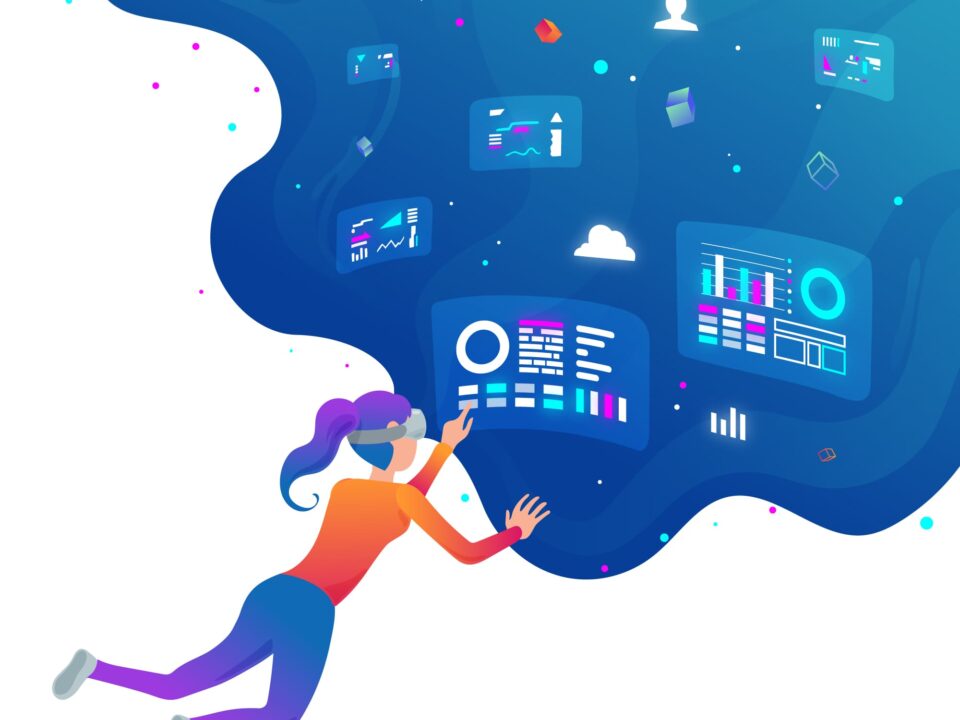 illustration metavers cloud vr ve ia robot technologies SCIN360